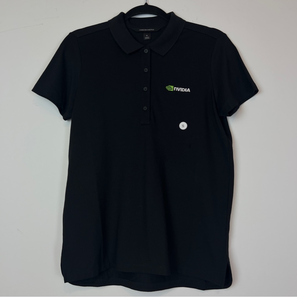 NEW NVIDIA Exclusive Black Golf Stretch Pique Polo - Mercer + Mettle Women’s S
